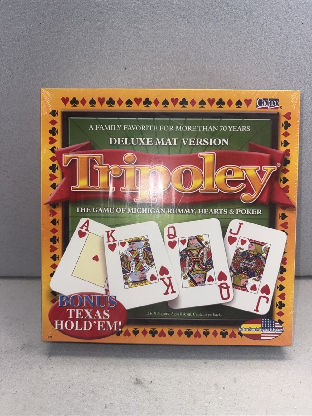Tripoley Deluxe Mat Version Board Game Cadaco Sealed Bonus Texas Hold Em